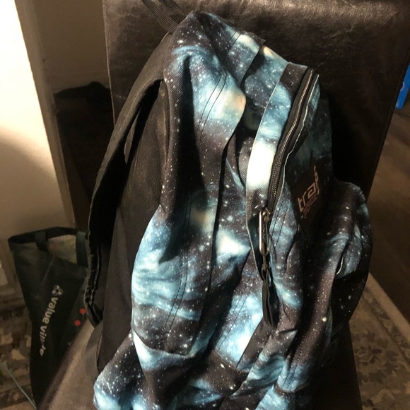 JanSport Trans SuperMax Backpack Laptop Sleeve Cosmos Galaxy Space Teal Blue - Picture 4 of 14